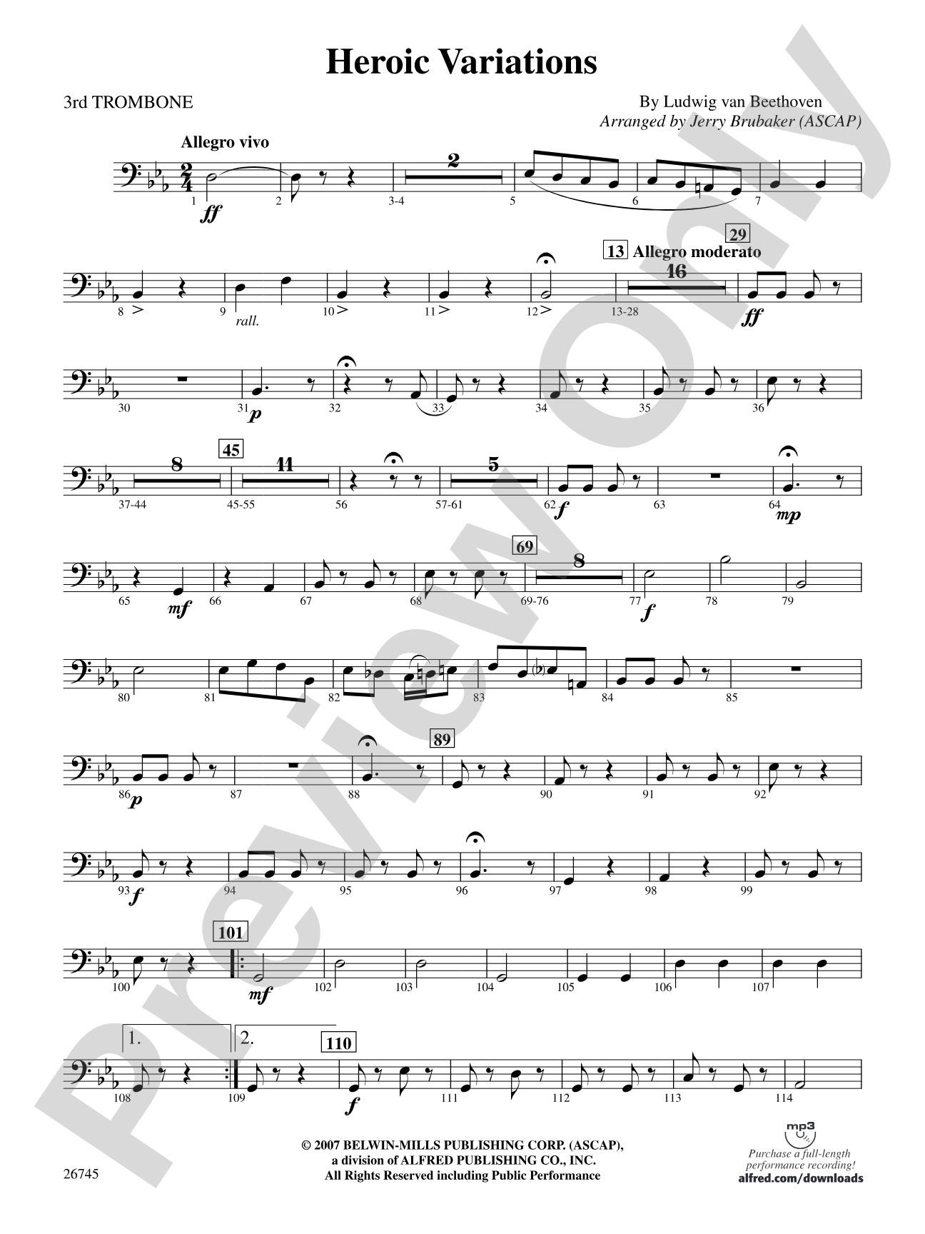Heroic Variations: 3rd Trombone