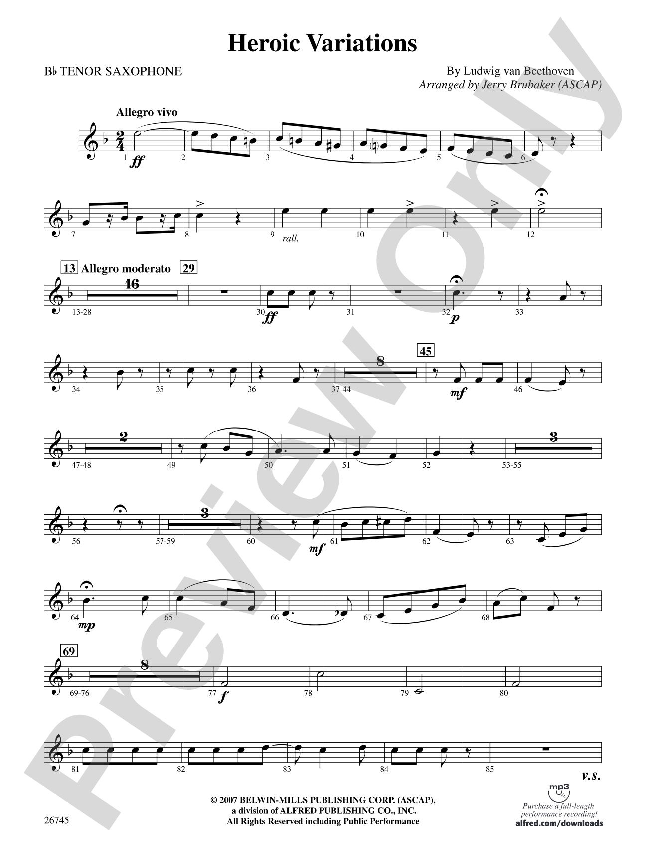 Heroic Variations: B-flat Tenor Saxophone