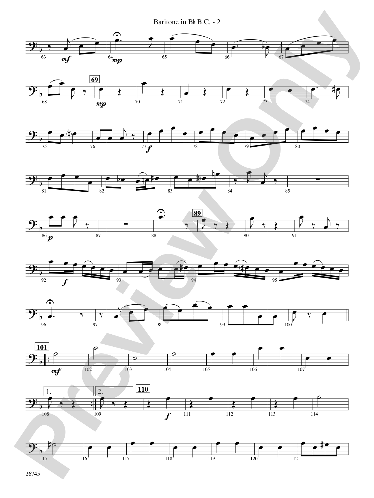 Heroic Variations: (wp) B-flat Baritone B.C.