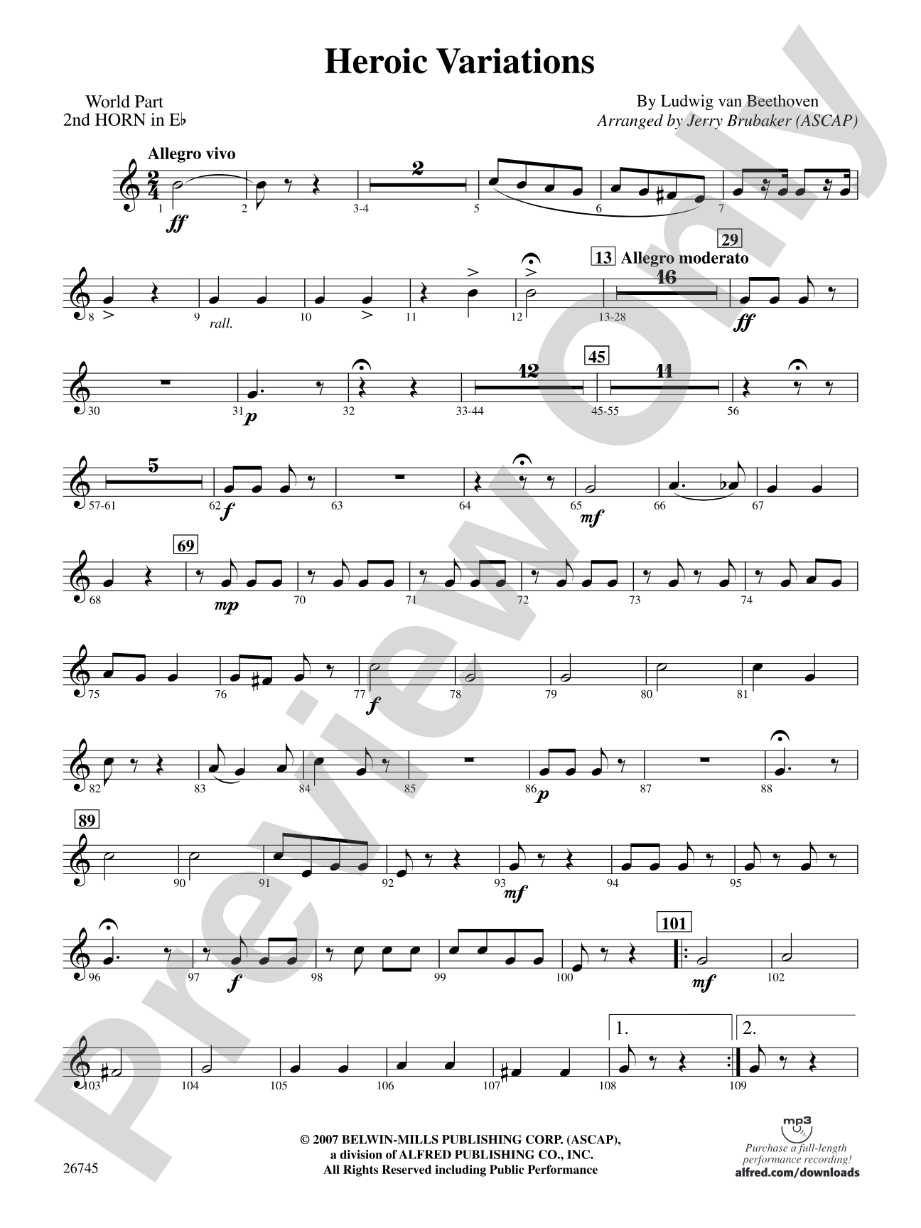 Heroic Variations: (wp) 2nd Horn in E-flat