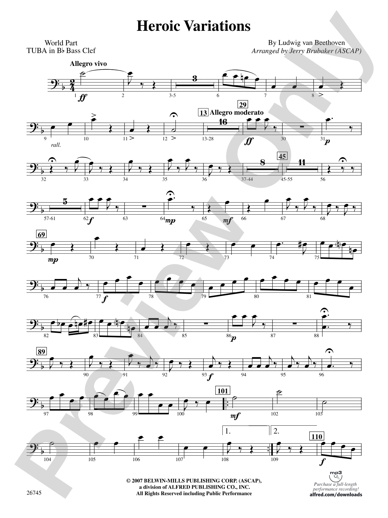 Heroic Variations: (wp) B-flat Tuba B.C.