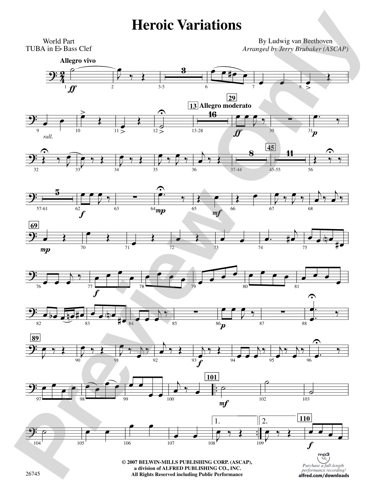 Heroic Variations: (wp) E-flat Tuba B.C.