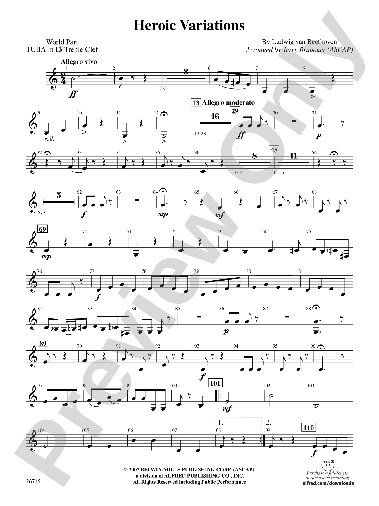 Heroic Variations: (wp) E-flat Tuba T.C.