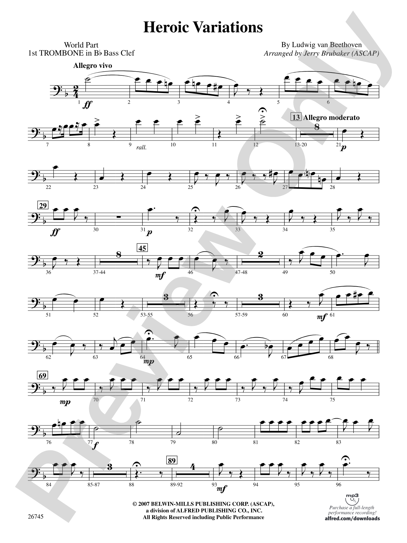 Heroic Variations: (wp) 1st B-flat Trombone B.C.