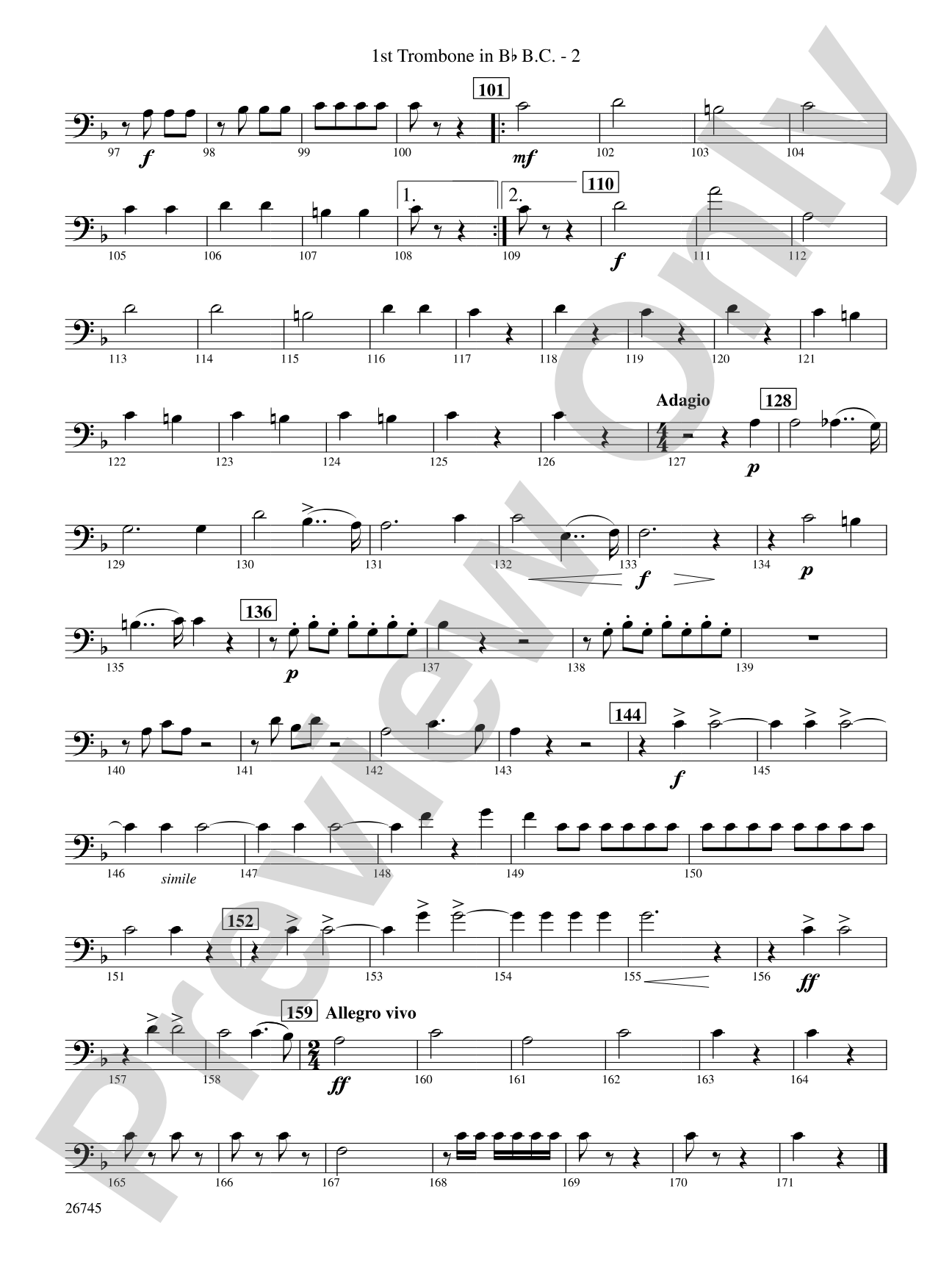 Heroic Variations: (wp) 1st B-flat Trombone B.C.