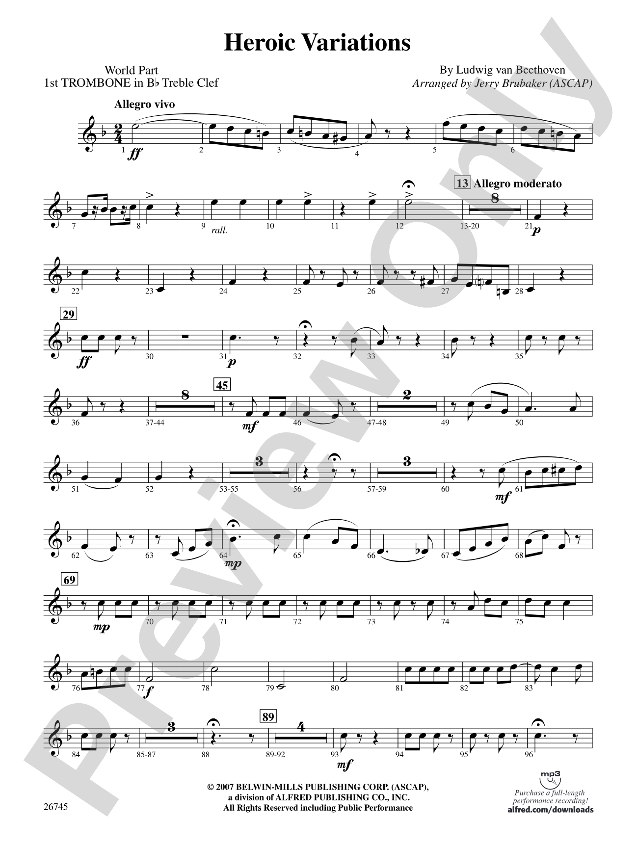 Heroic Variations: (wp) 1st B-flat Trombone T.C.