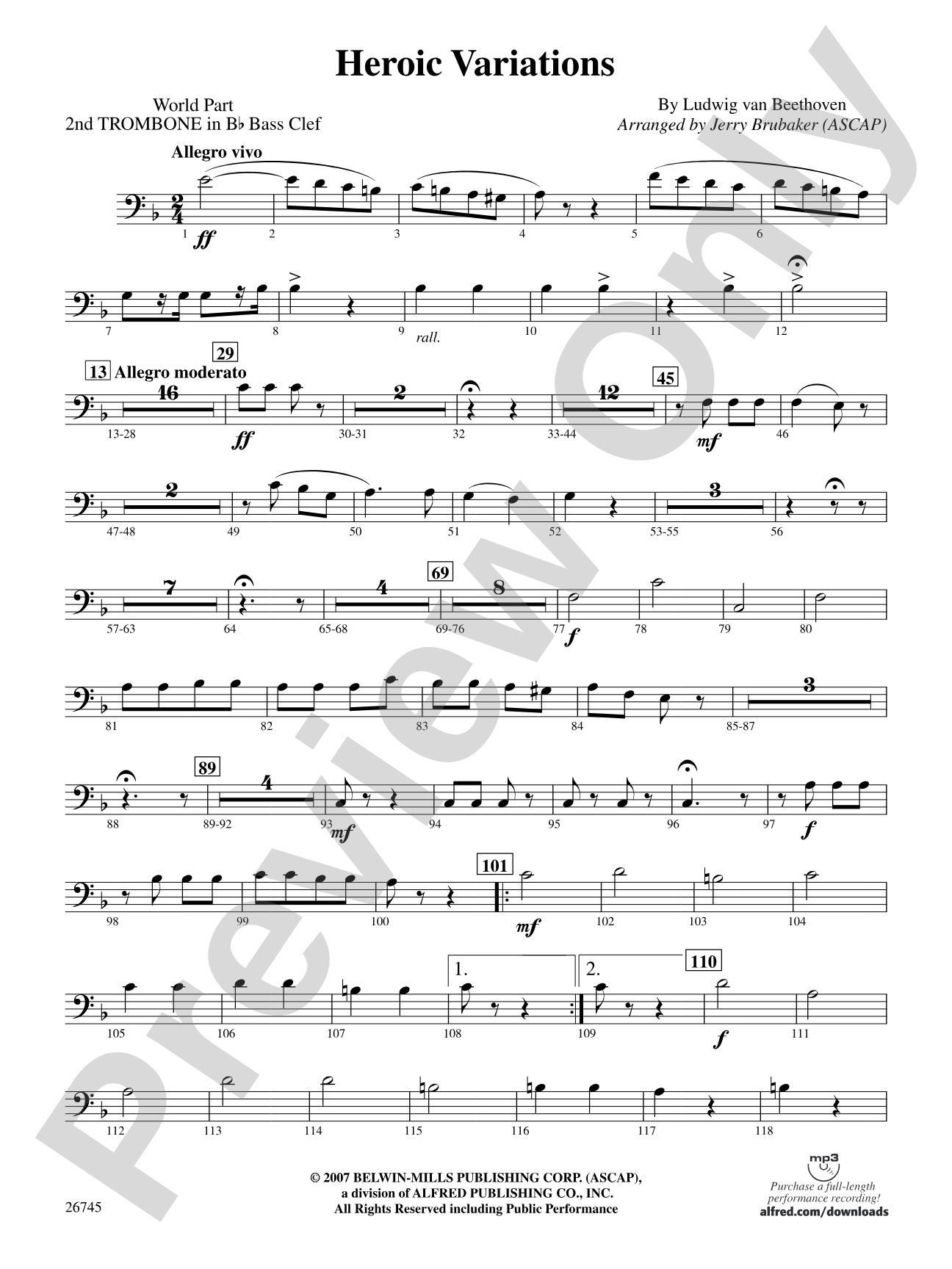 Heroic Variations: (wp) 2nd B-flat Trombone B.C.