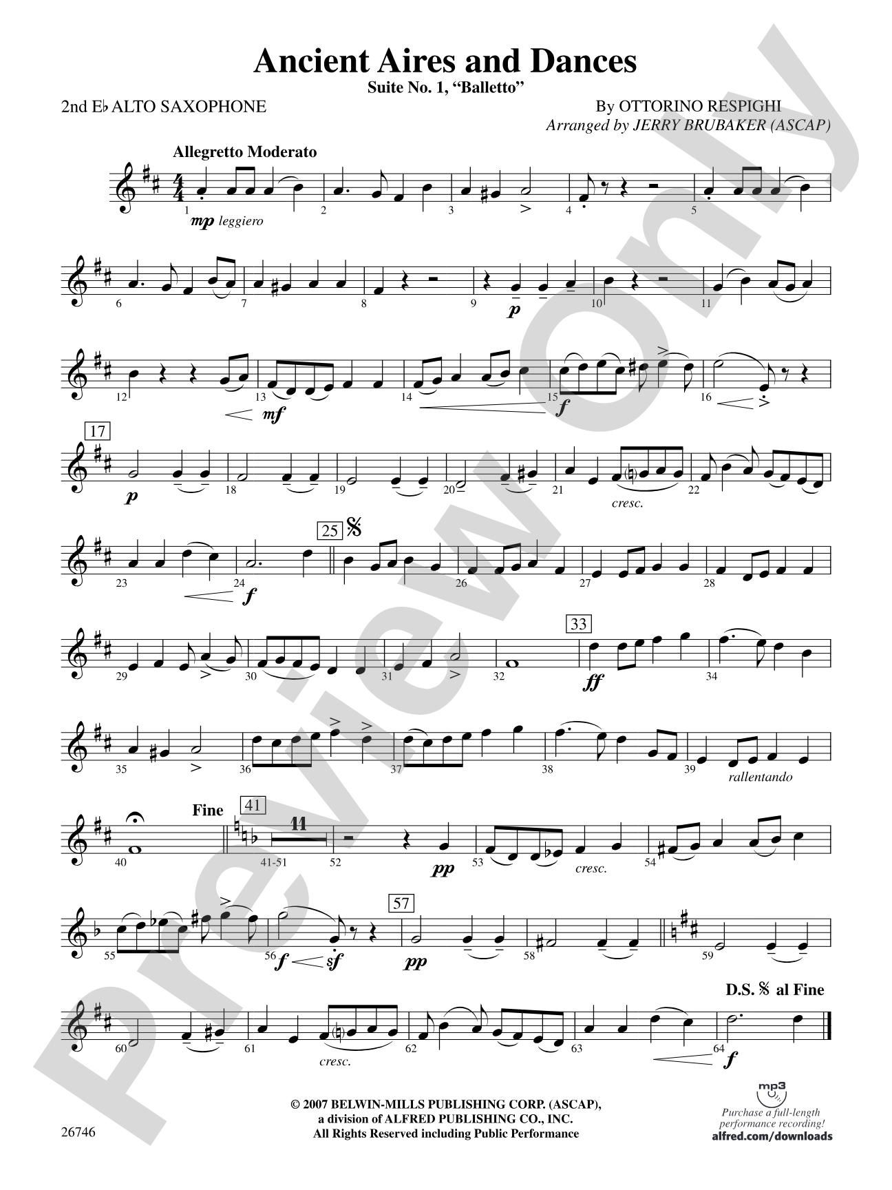 Ancient Aires and Dances: 2nd E-flat Alto Saxophone