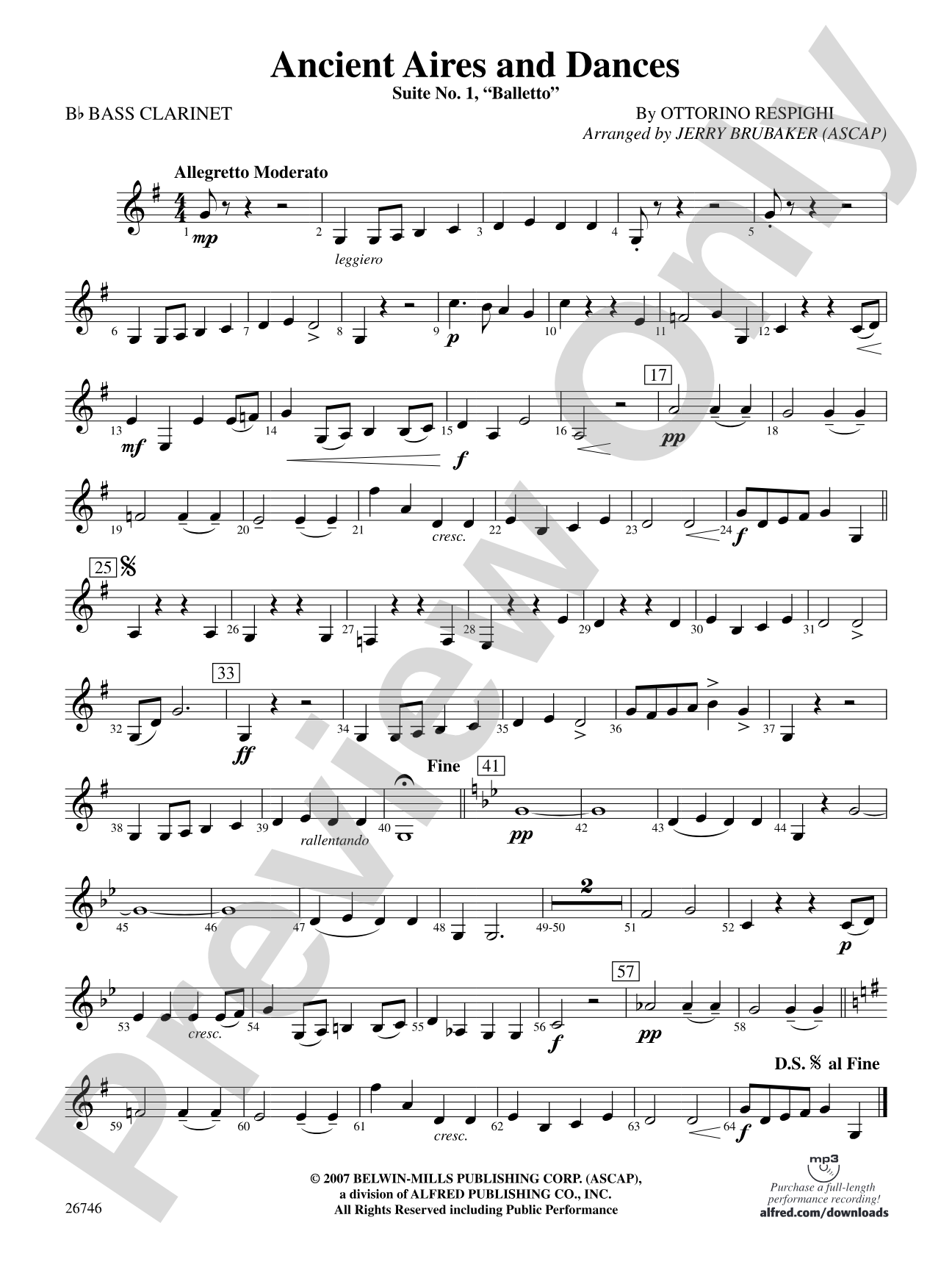 Ancient Aires and Dances: B-flat Bass Clarinet