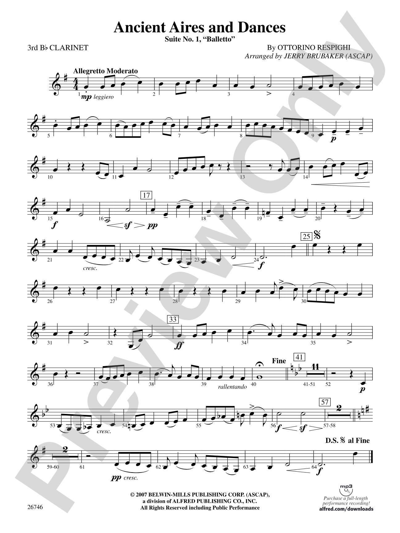 Ancient Aires and Dances: 3rd B-flat Clarinet