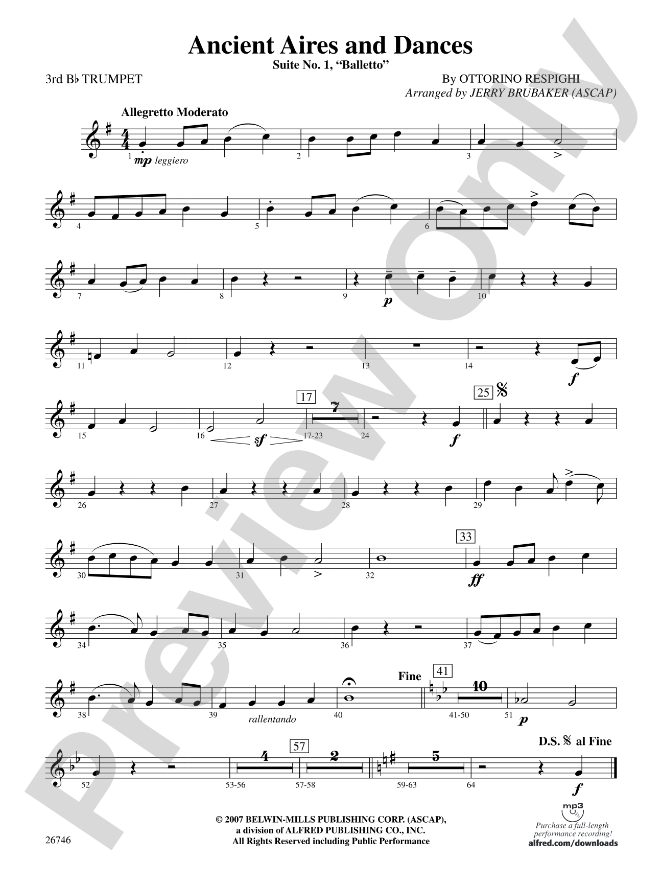 Ancient Aires and Dances: 3rd B-flat Trumpet