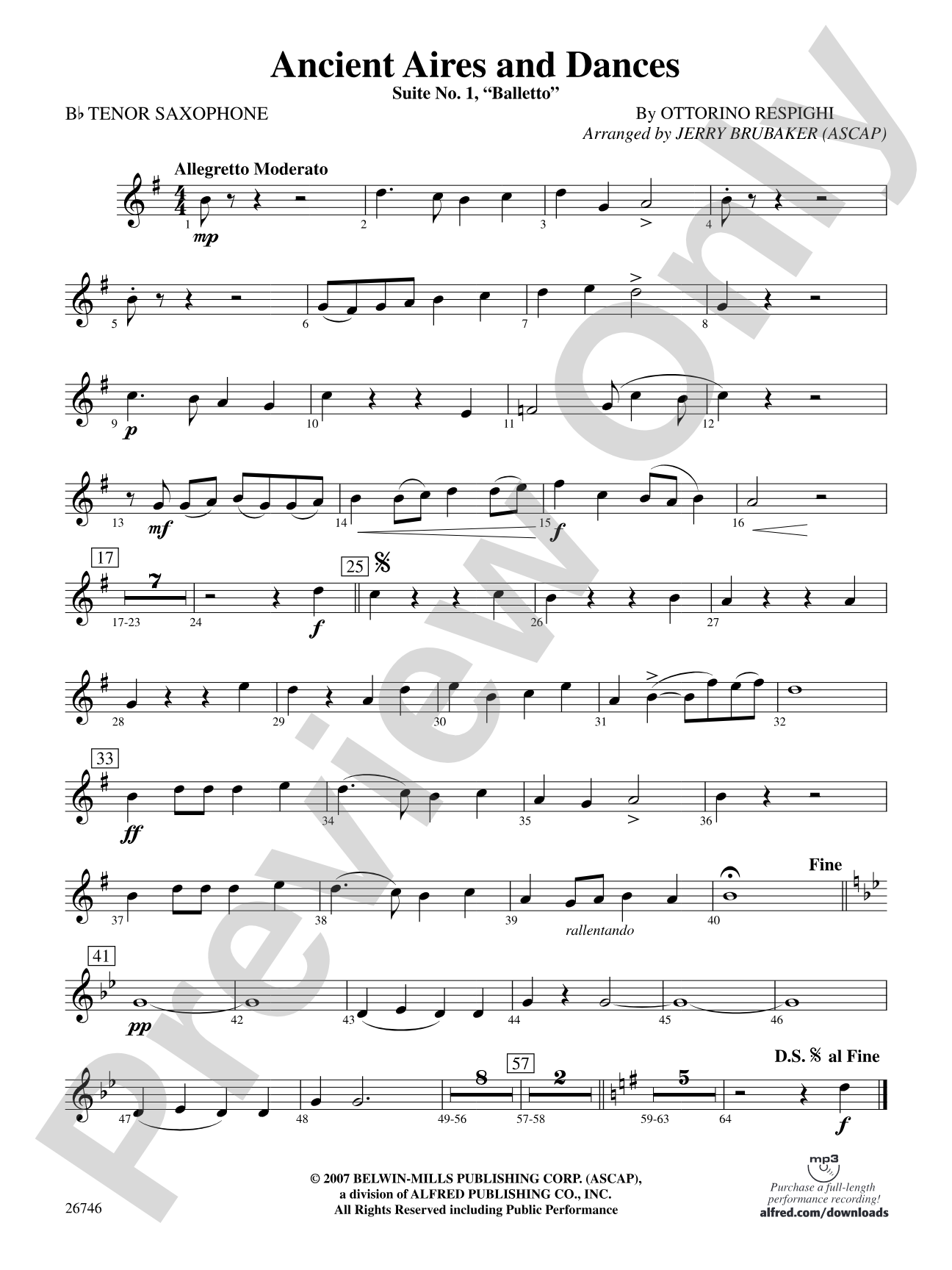 Ancient Aires and Dances: B-flat Tenor Saxophone