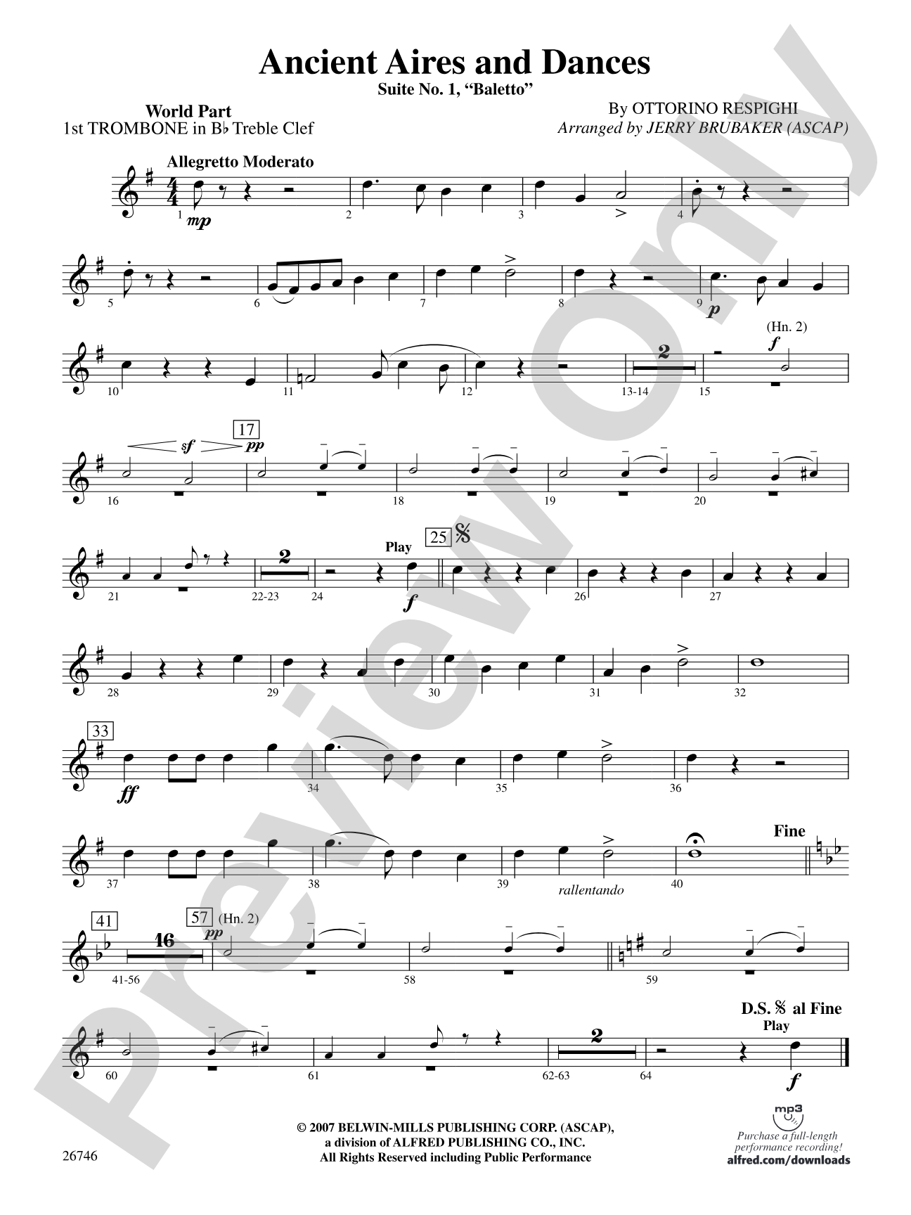 Ancient Aires and Dances: (wp) 1st B-flat Trombone T.C.