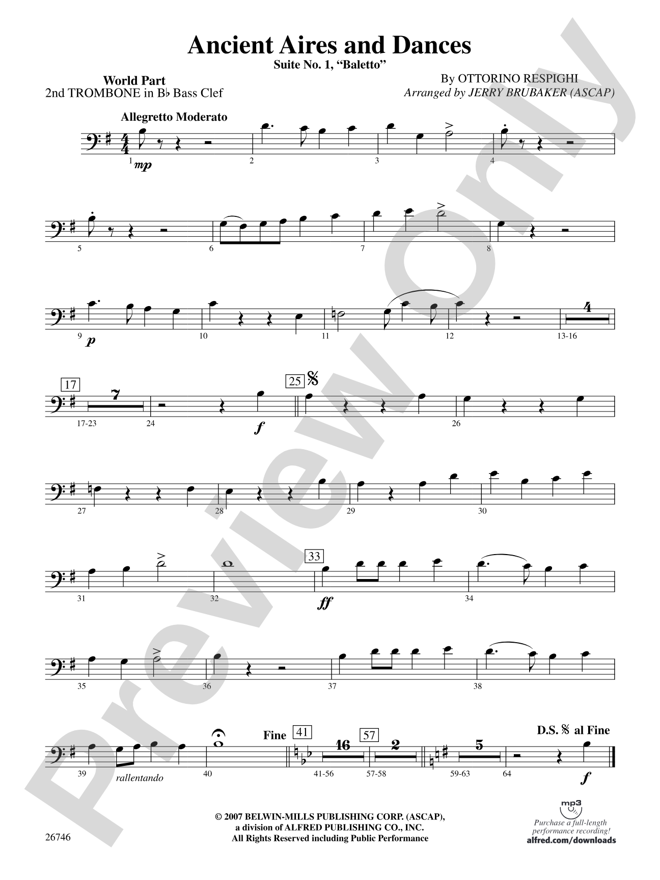 Ancient Aires and Dances: (wp) 2nd B-flat Trombone B.C.
