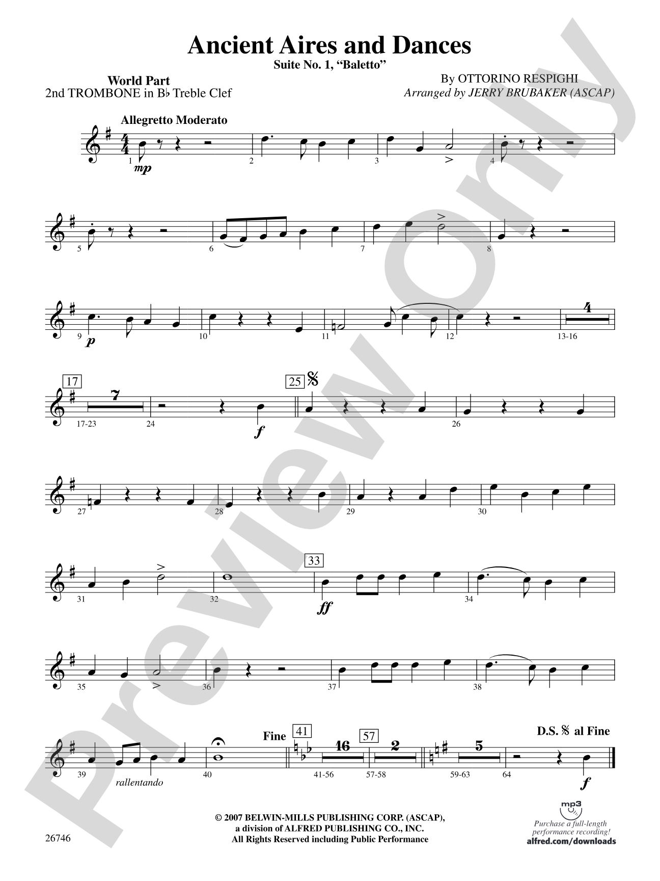 Ancient Aires and Dances: (wp) 2nd B-flat Trombone T.C.