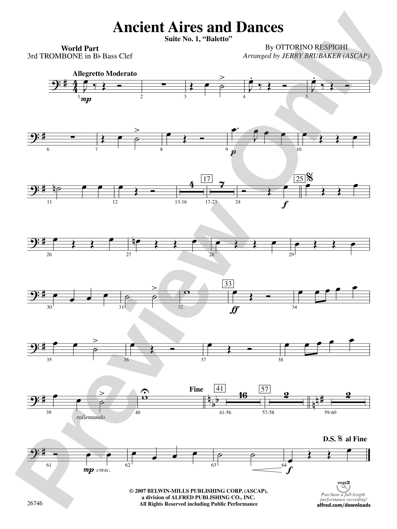 Ancient Aires and Dances: (wp) 3rd B-flat Trombone B.C.