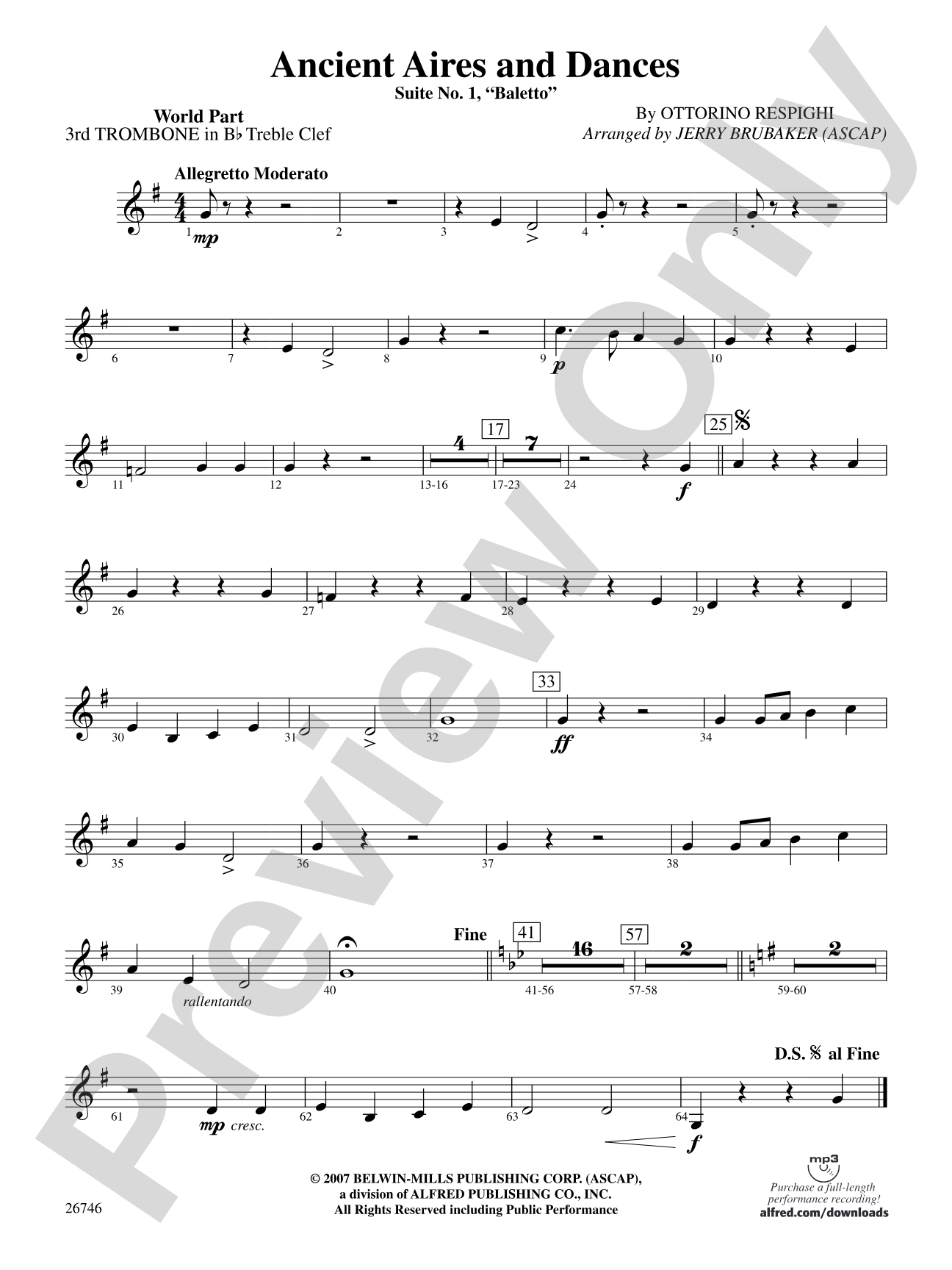 Ancient Aires and Dances: (wp) 3rd B-flat Trombone T.C.