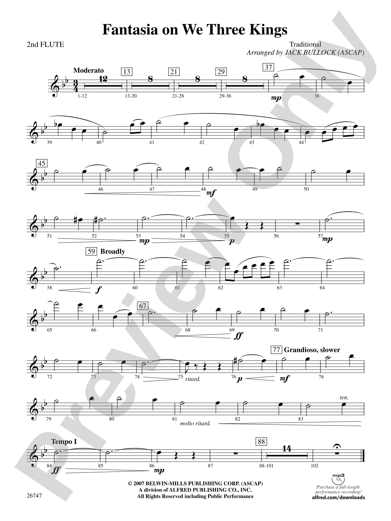 Fantasia on We Three Kings: 2nd Flute