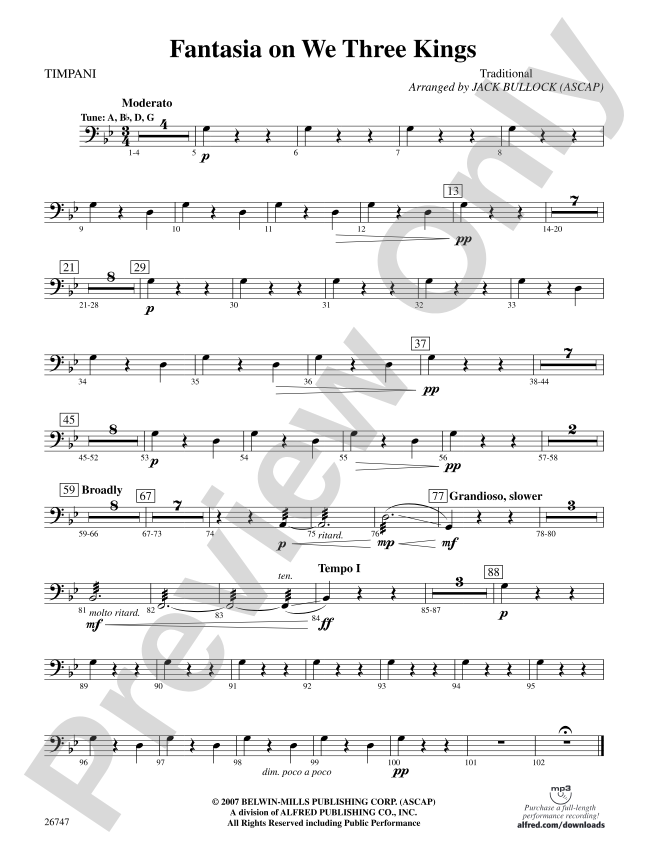 Fantasia on We Three Kings: Timpani
