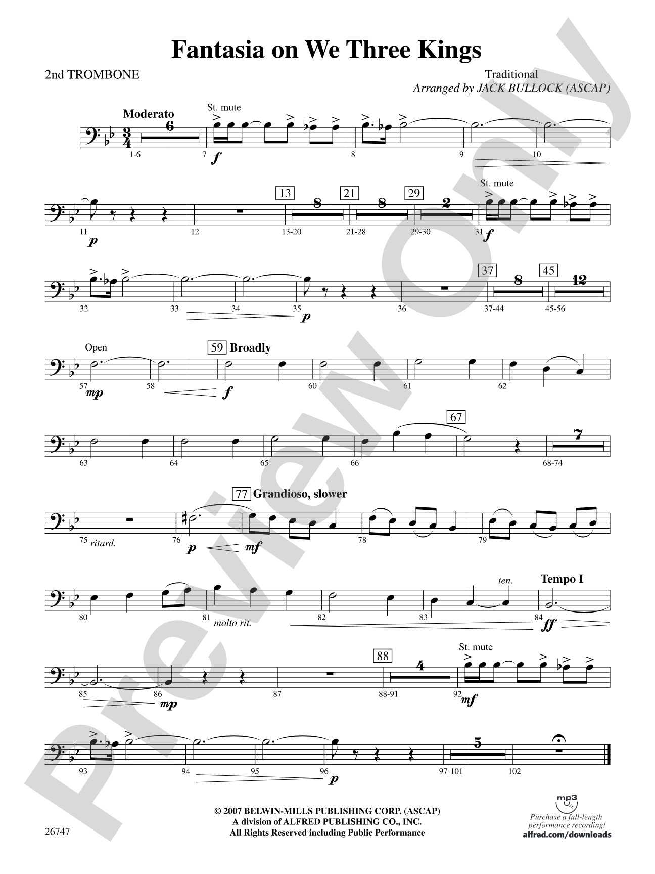 Fantasia on We Three Kings: 2nd Trombone