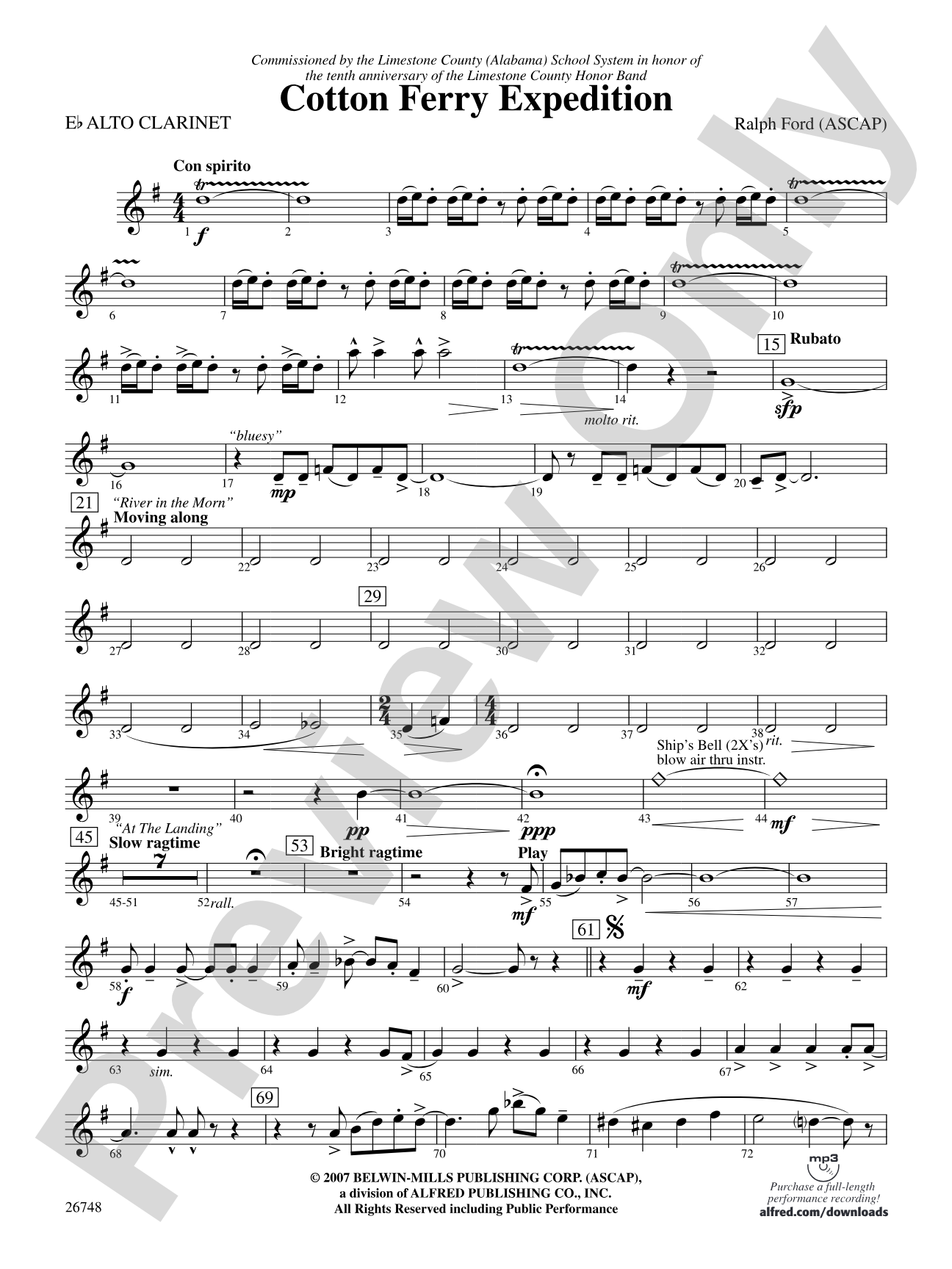 Cotton Ferry Expedition: E-flat Alto Clarinet