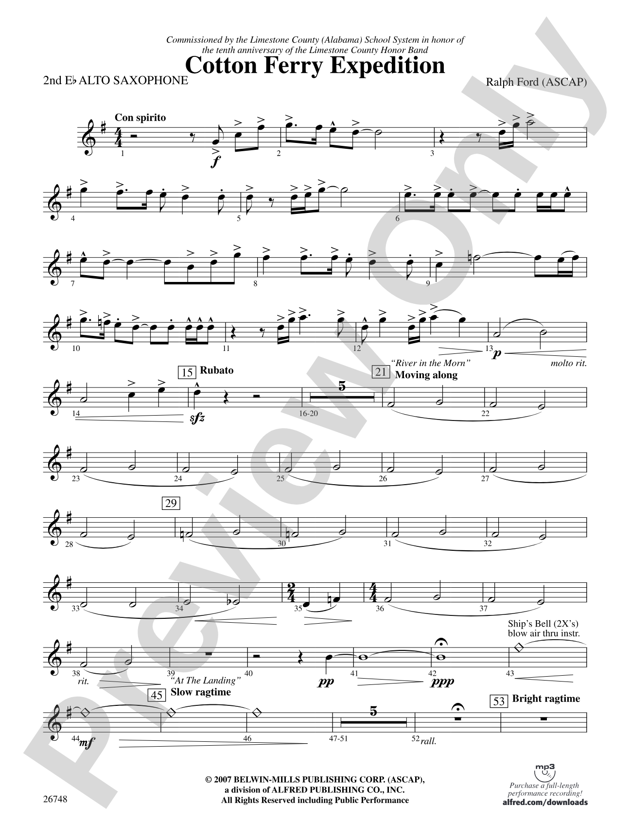 Cotton Ferry Expedition: 2nd E-flat Alto Saxophone