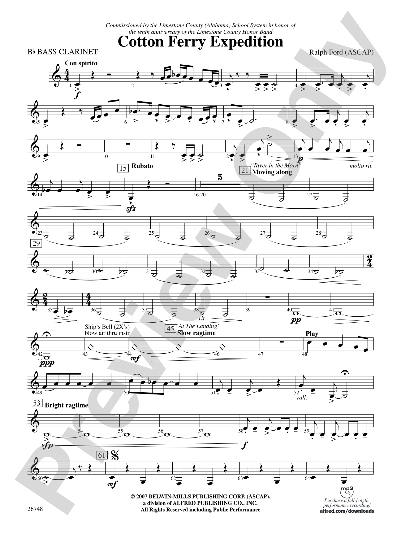 Cotton Ferry Expedition: B-flat Bass Clarinet