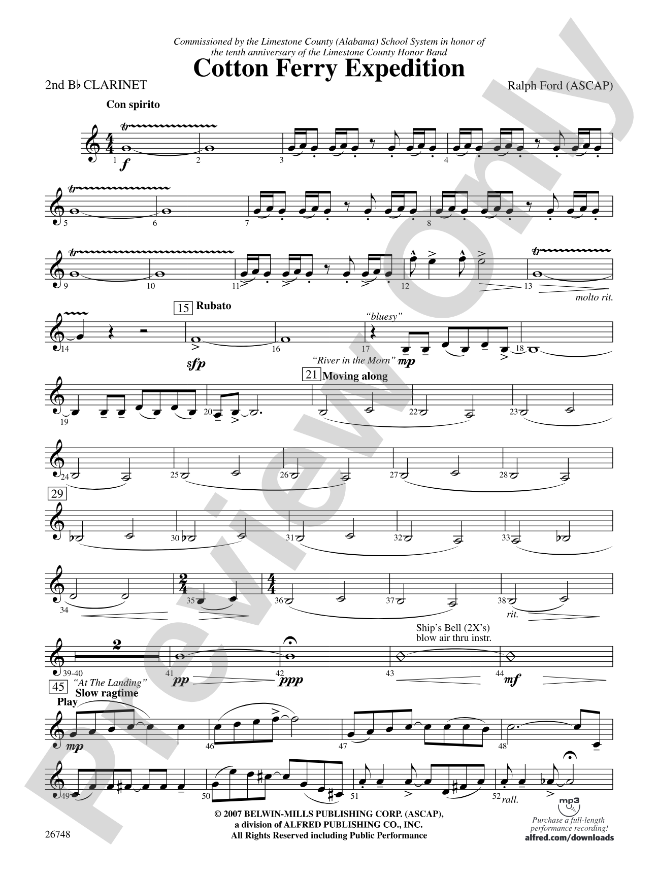 Cotton Ferry Expedition: 2nd B-flat Clarinet