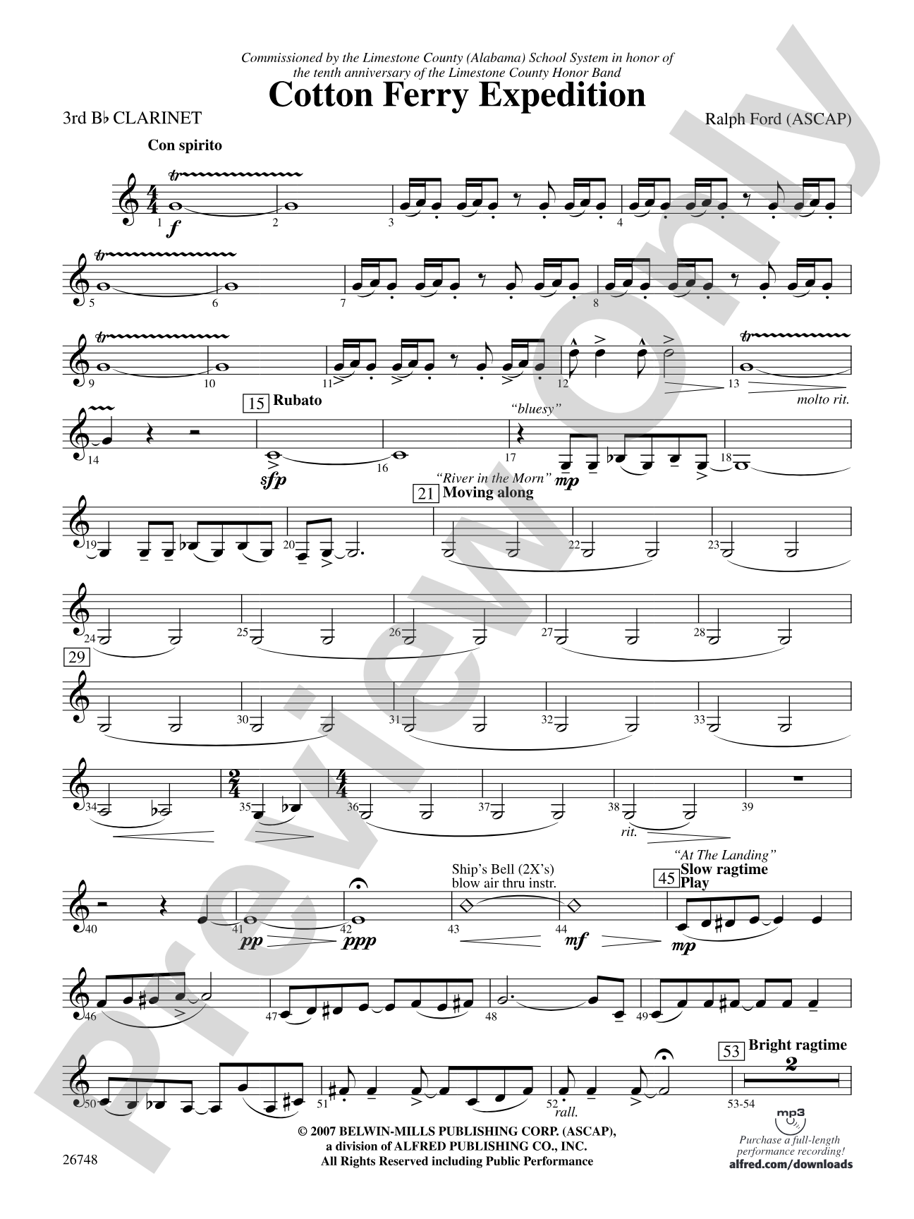 Cotton Ferry Expedition: 3rd B-flat Clarinet