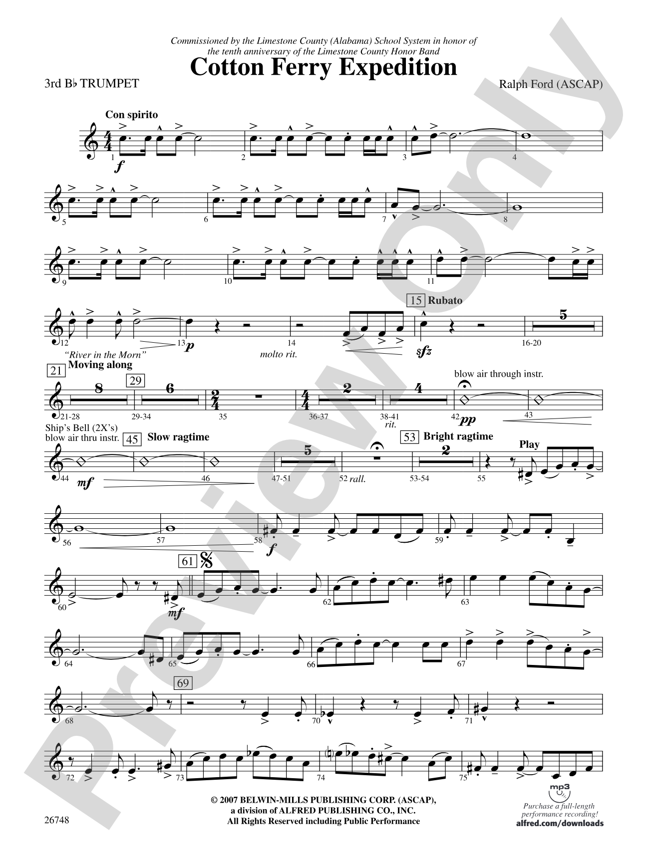 Cotton Ferry Expedition: 3rd B-flat Trumpet