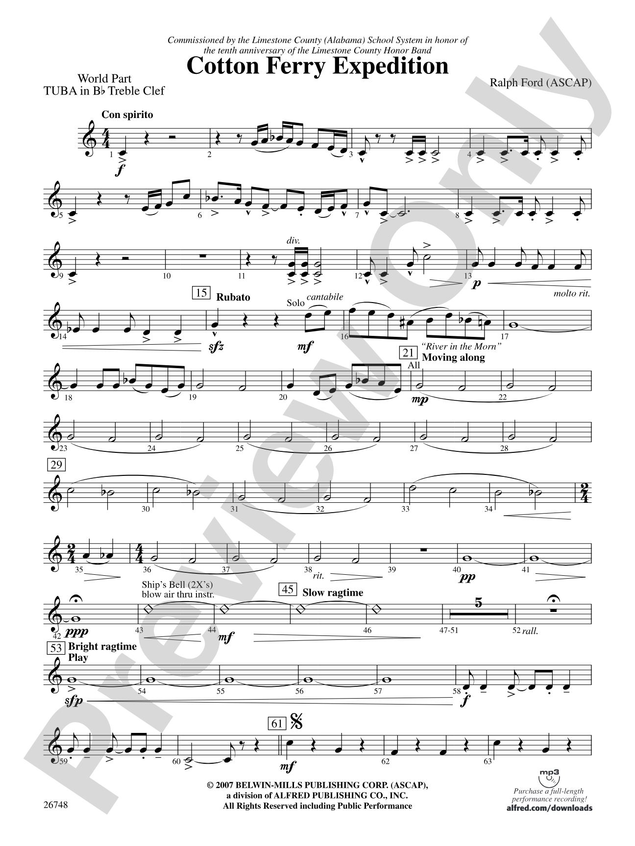 Cotton Ferry Expedition: (wp) B-flat Tuba T.C.