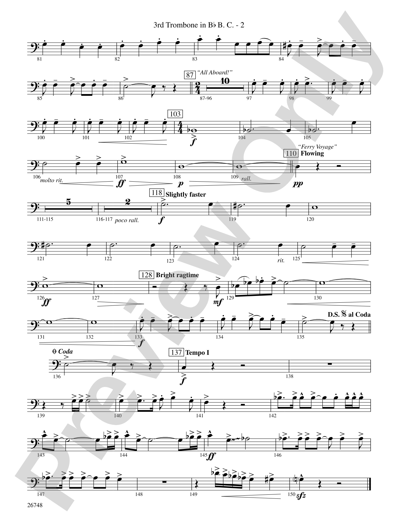Cotton Ferry Expedition: (wp) 3rd B-flat Trombone B.C.