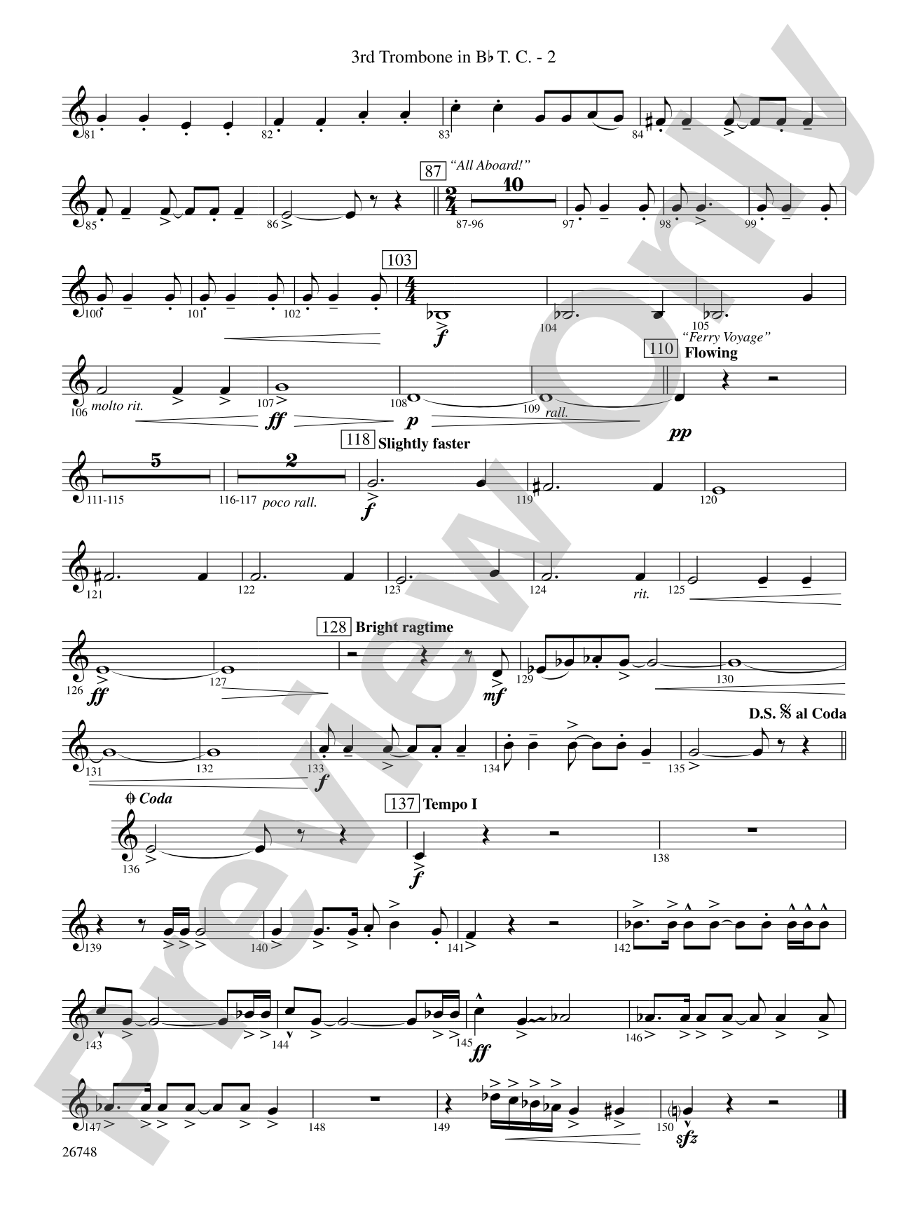 Cotton Ferry Expedition: (wp) 3rd B-flat Trombone T.C.