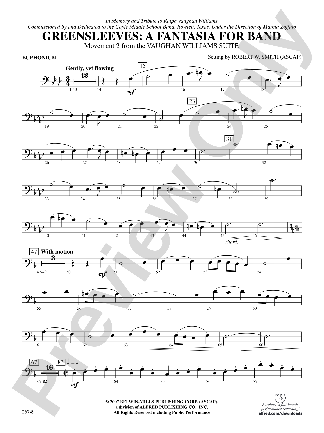 Greensleeves: A Fantasia for Band: Baritone B.C.