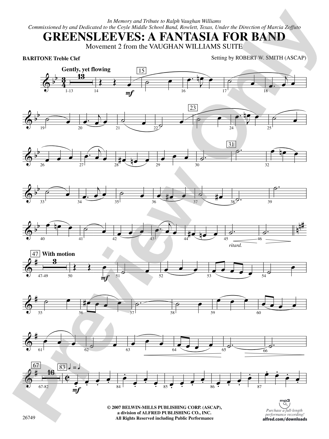 Greensleeves: A Fantasia for Band: Baritone T.C.
