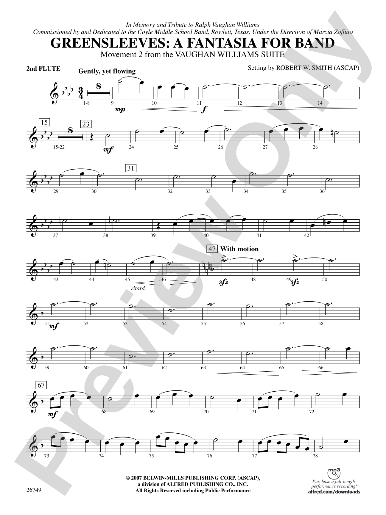 Greensleeves: A Fantasia for Band: 2nd Flute