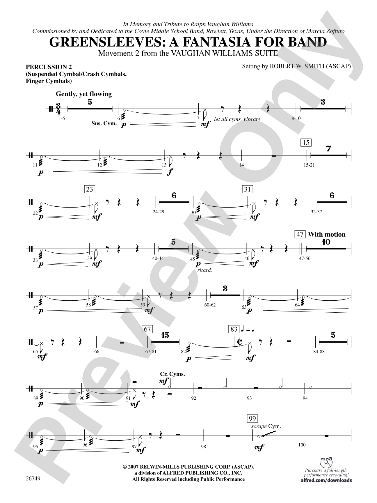 Greensleeves: A Fantasia for Band: 2nd Percussion
