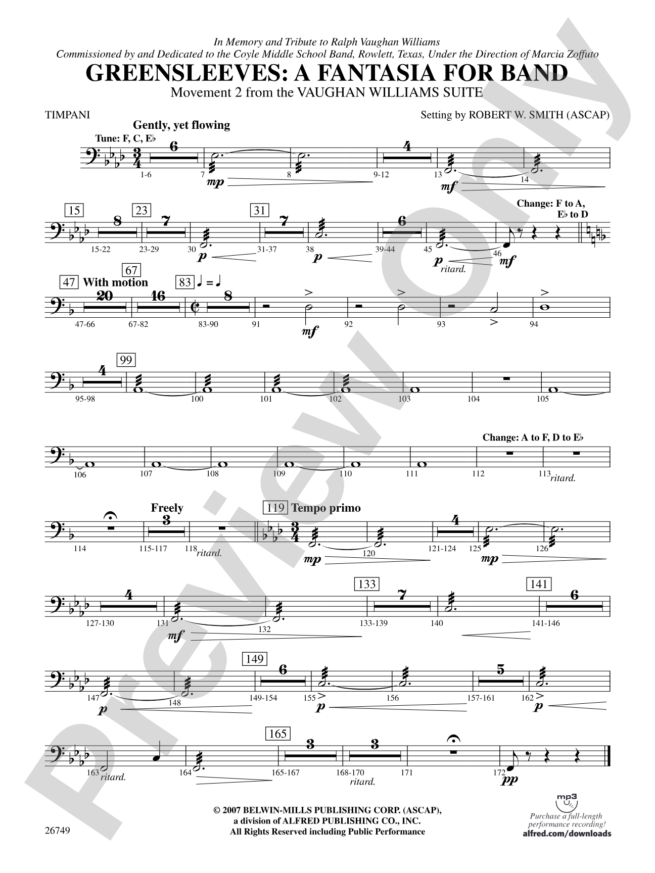 Greensleeves: A Fantasia for Band: Timpani