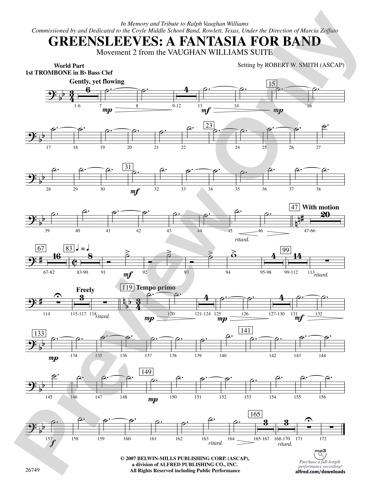 Greensleeves: (wp) 1st B-flat Trombone B.C.