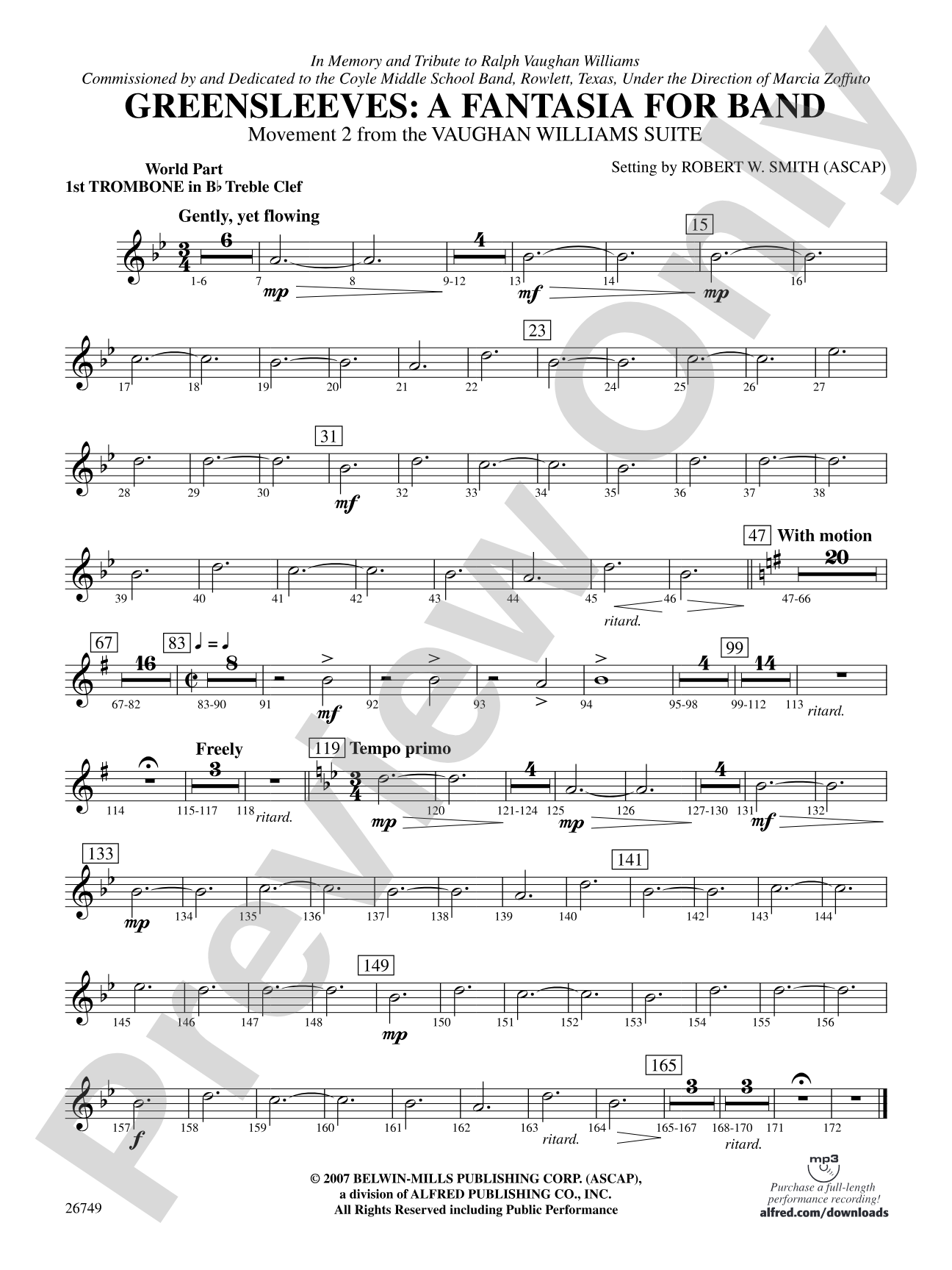 Greensleeves: (wp) 1st B-flat Trombone T.C.