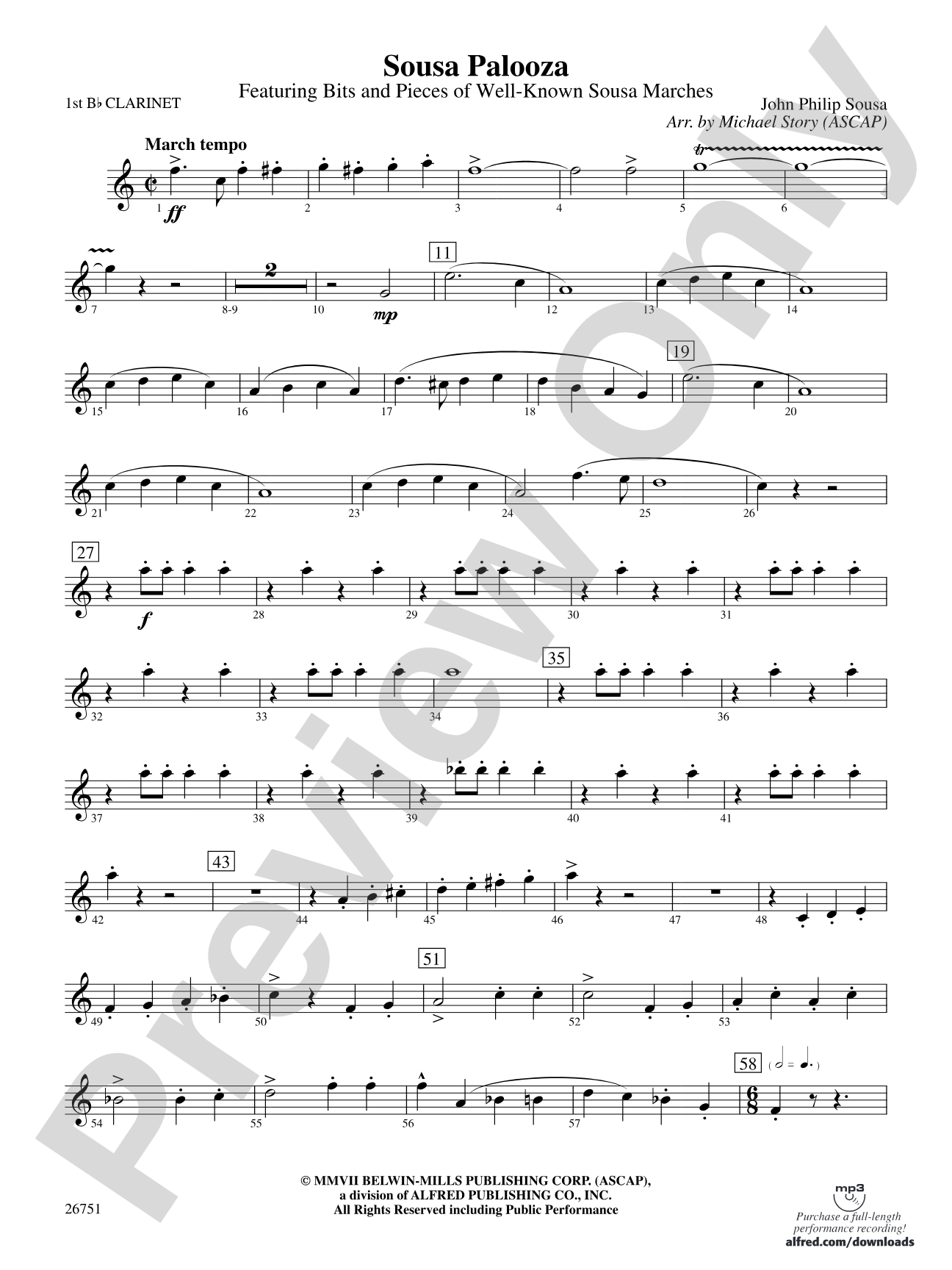 Sousa Palooza: 1st B-flat Clarinet