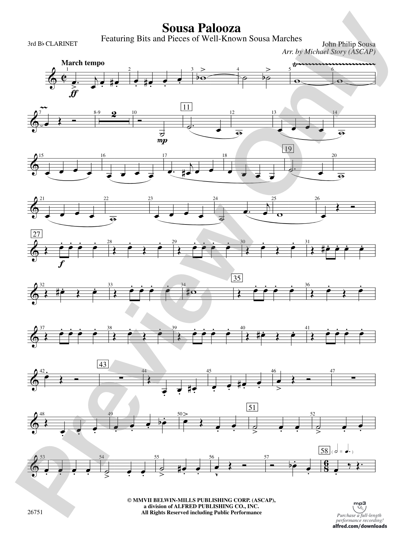 Sousa Palooza: 3rd B-flat Clarinet