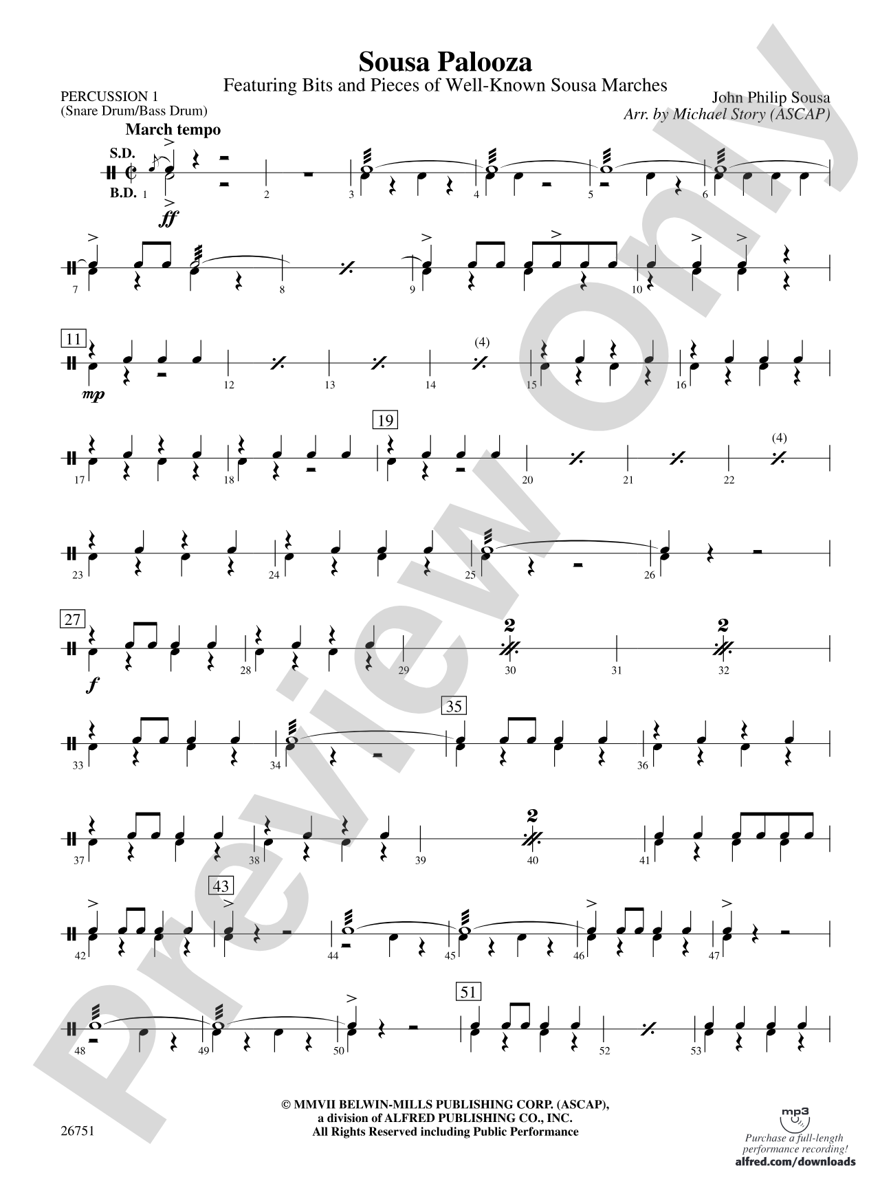 Sousa Palooza: 1st Percussion