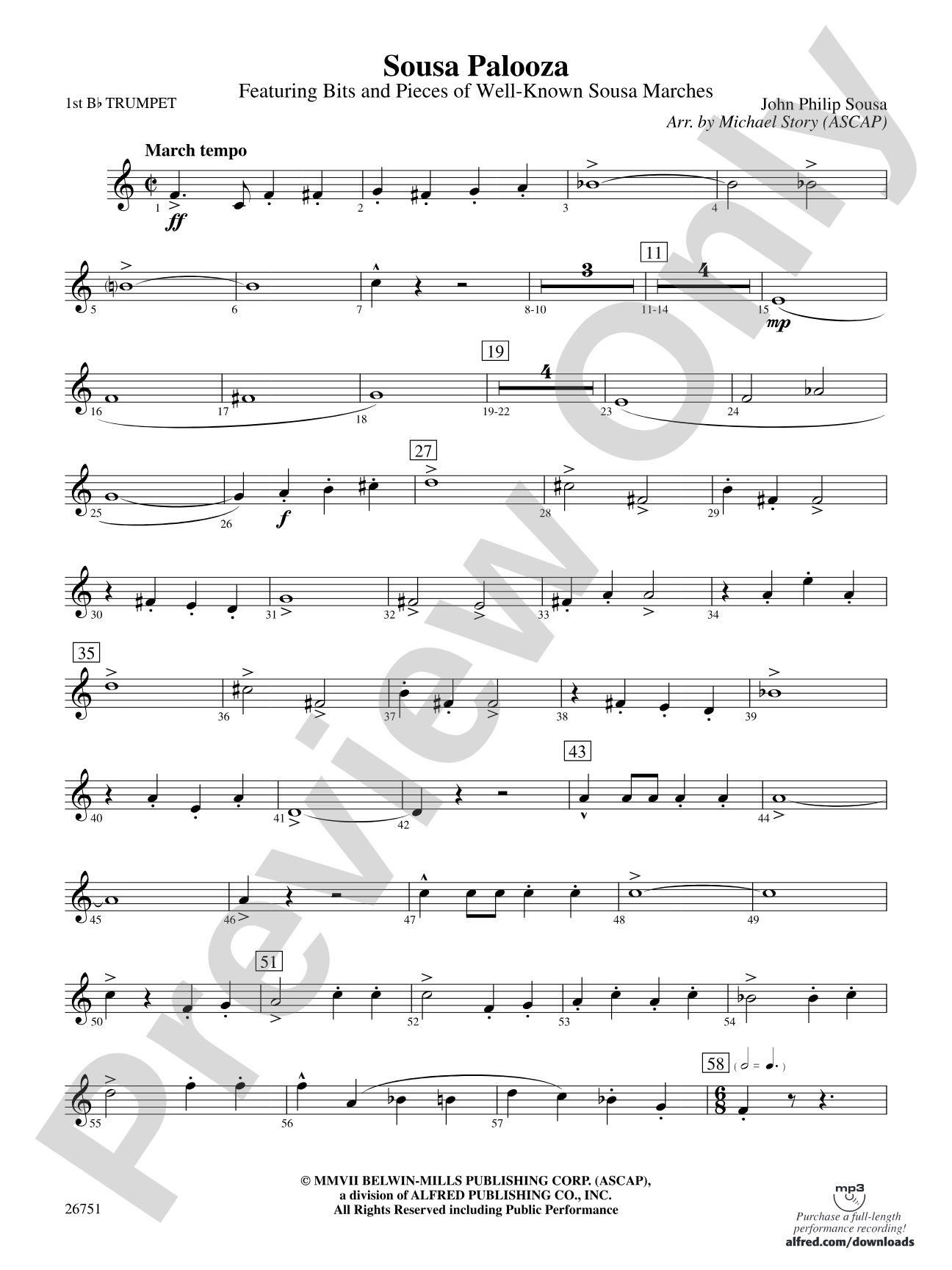 Sousa Palooza: 1st B-flat Trumpet