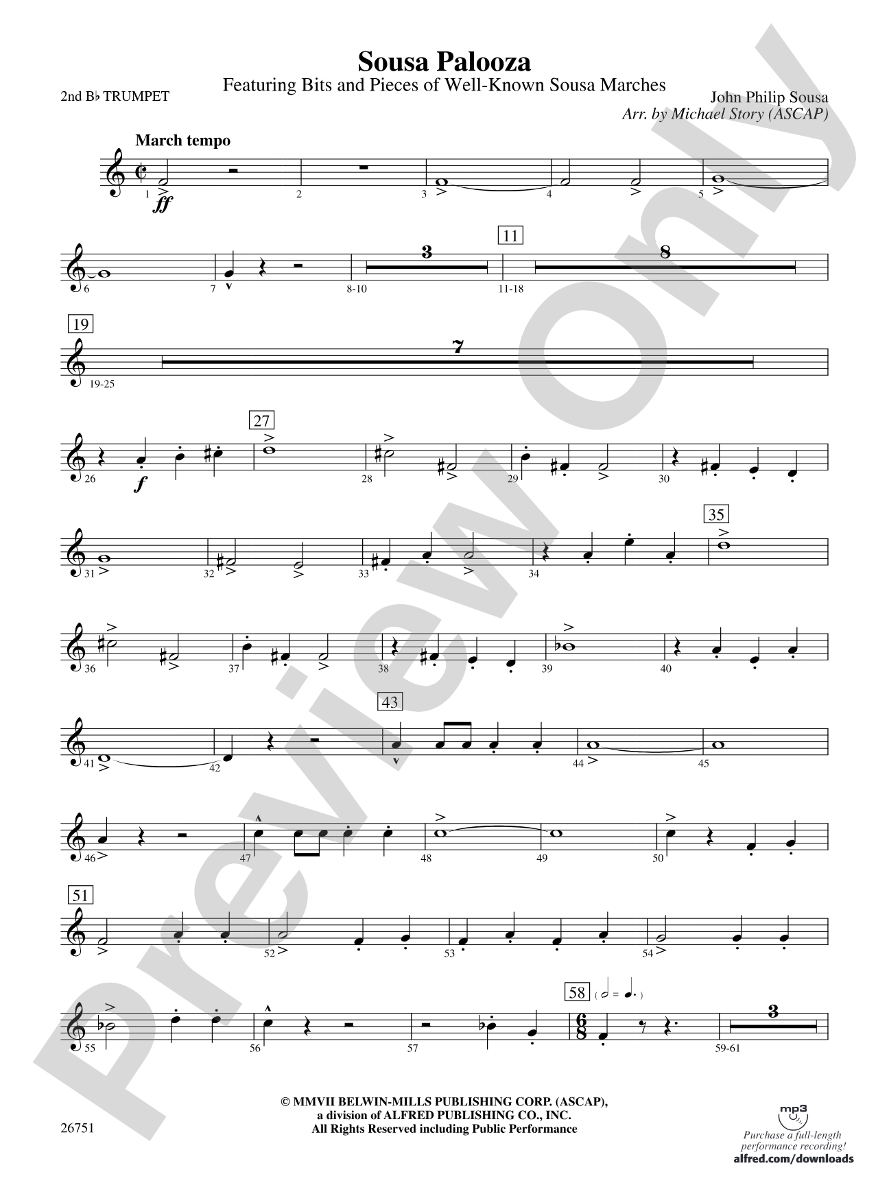 Sousa Palooza: 2nd B-flat Trumpet