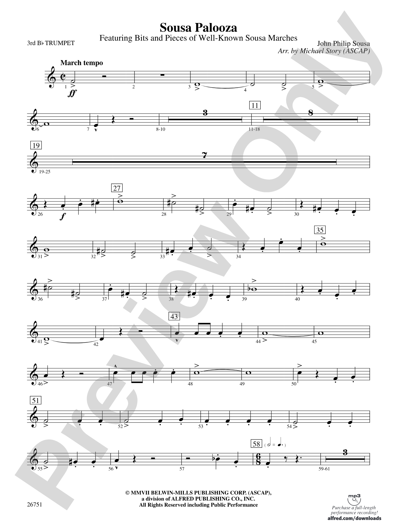Sousa Palooza: 3rd B-flat Trumpet