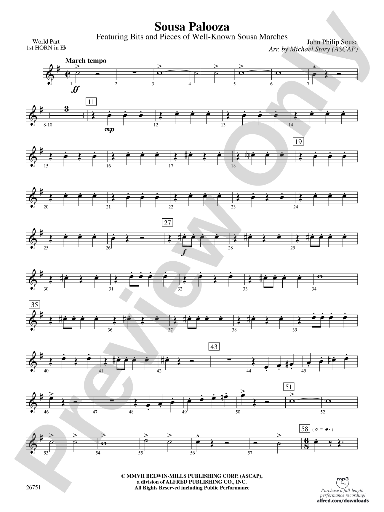 Sousa Palooza: (wp) 1st Horn in E-flat