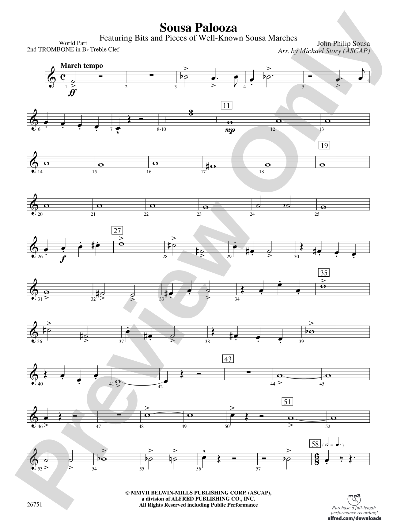 Sousa Palooza: (wp) 2nd B-flat Trombone T.C.