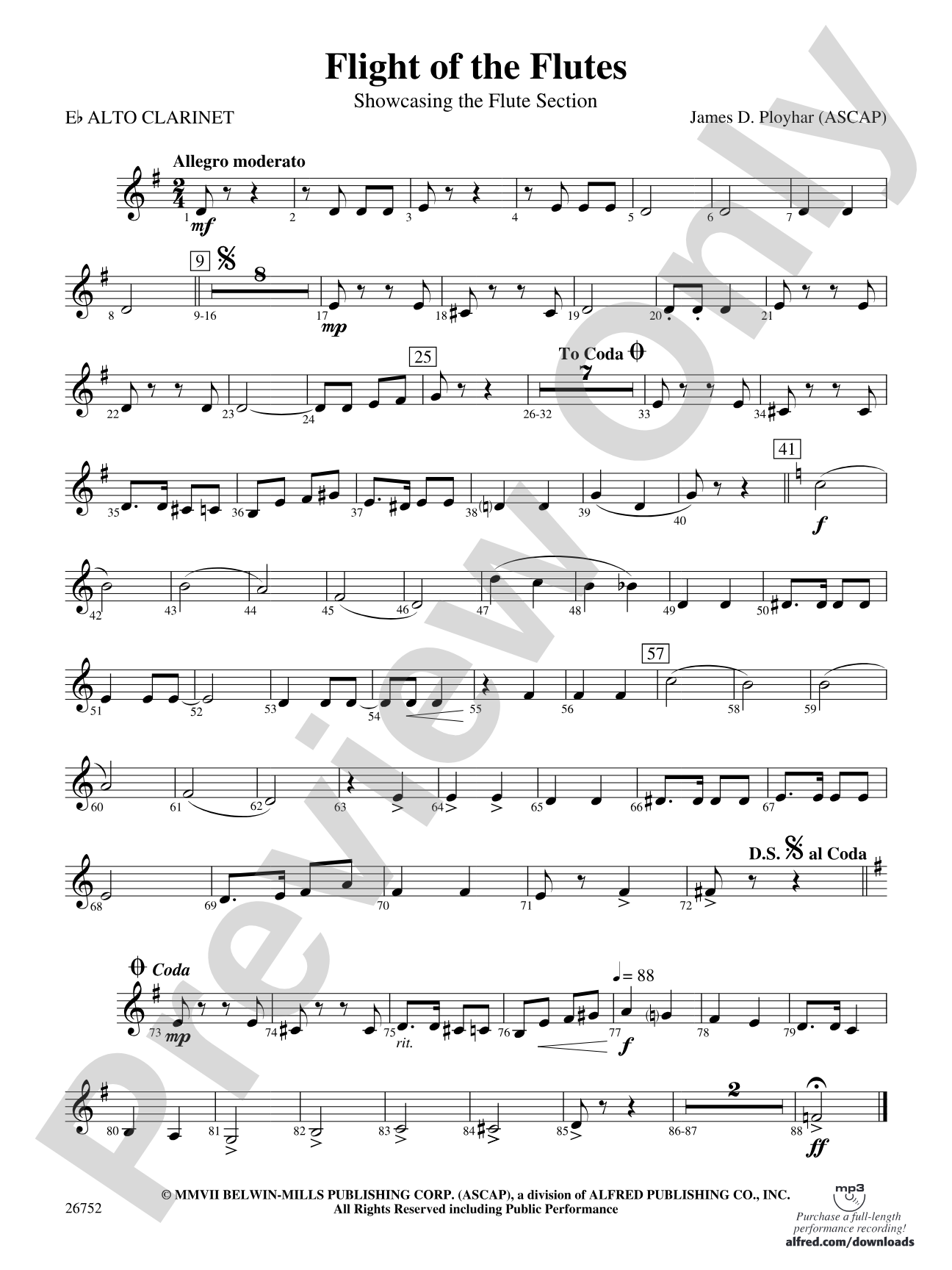 Flight of the Flutes (Showcasing the Flute Section): E-flat Alto Clarinet
