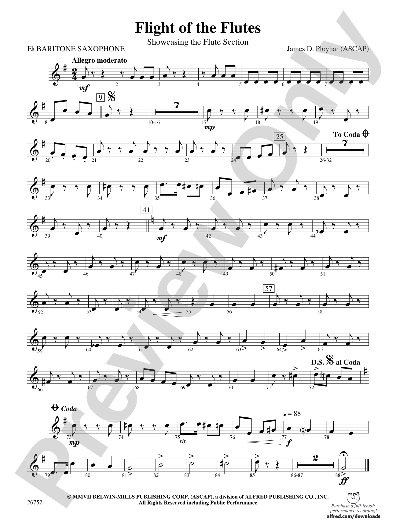 Flight of the Flutes (Showcasing the Flute Section): E-flat Baritone Saxophone